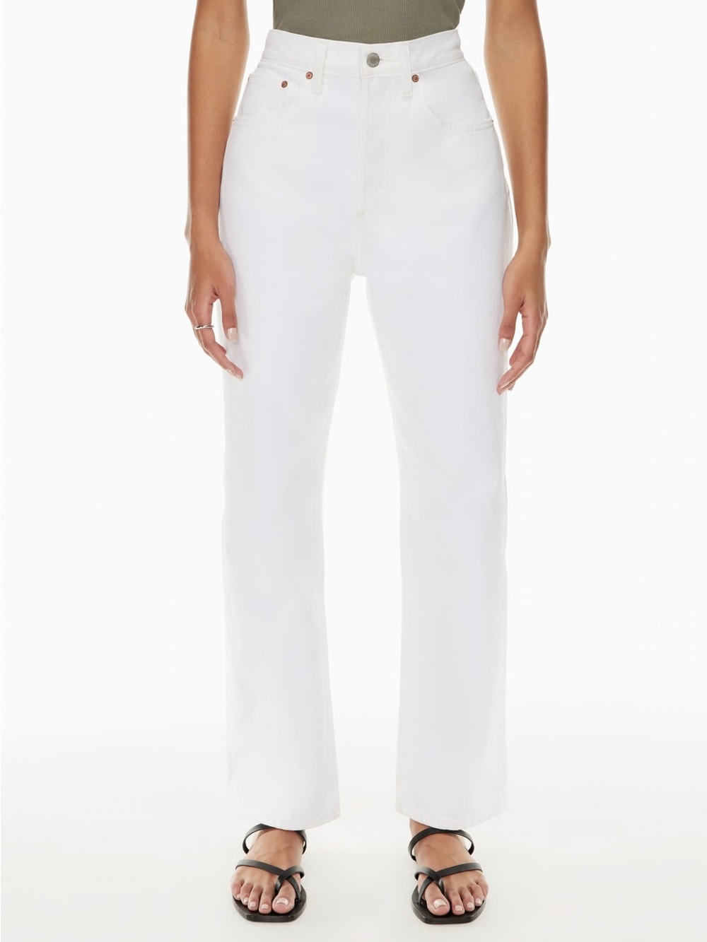 Denim Forum White The Joni High Rise Loose Jeans